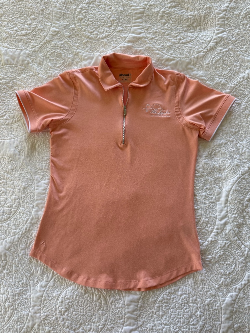 The Links at Divi Aruba Women’s Performance Golf Polo | XS | Peach 1/4 Zip